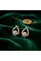 Women's Gold Color Zircon Stone Sparkling Drop Design Elegant Stud Earrings - Luxury Evening Dress and Daily Use Gift Jewelry - 5