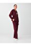 Burgundy Pocket Detailed Modal Trousers with Elastic Waist - 2