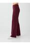Burgundy Pocket Detailed Modal Trousers with Elastic Waist - 4