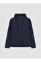 Navy Blue Regular Fit Hooded Men's Jacket - 5