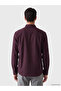Özmarka New Season Burgundy Regular Fit Dobby Men's Shirt - 4