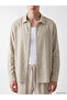 Ozmarka New Season Beige Relax Fit Plaid Men's Plaid Shirt - 3