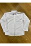 Boy's White Lycra Cotton Shirt with Hidden Placket - 97% Cotton, 3% Lycra - 2