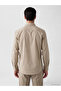Özmarka New Season Beige Regular Fit Gabardine Men's Shirt - 3