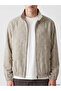 Ozmarka New Season Beige Relax Fit Stand Collar Men's Jacket - 3