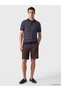 Vizyon New Season Navy Blue Polo Collar Striped Men's Knitwear T-Shirt - 2
