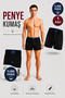 Men's Combed Cotton Boxer 100% Cotton 1 Piece (Tutku Authorized Seller) Towel Waist Buttoned Cotton Comfortable Fit Breathable Fabric - Black