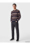 Ozmarka New Season Navy Blue Crew Neck Patterned Men's Knitwear Sweater - 2