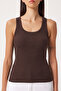 3-Piece Ribbed Thick Strap Knitted Undershirt Lrn0060 Dark Blue Brown Cream - 3