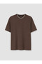 Vizyon New Season Brown Crew Neck Men's T-Shirt - 5