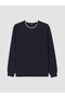 Özmarka New Season Navy Blue Crew Neck Men's Sweatshirt - 5