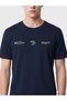 Vizyon New Season Navy Blue Crew Neck Printed Combed Cotton Men's T-Shirt - 3