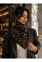 Women's Brown Leopard Patterned Knitwear Neck Collar Byn16 - 2