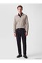 Southblue Beige Polo Collar Men's Sweatshirt - 2