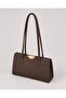 Brown Suede Women's Shoulder Bag with Large Internal Volume and Zippered Compartment, Daily Handbag - 3