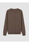 Vizyon New Season Brown Crew Neck Men's Knitwear Sweater - 5