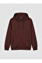 Lcwaikiki Classic Claret Red Hooded Men's Zippered Sweatshirt - 4