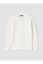 Vizyon New Season White Crew Neck Textured Men's T-Shirt - 5
