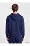 Xside Navy Blue Kangaroo Pocket Embroidered Men's Thick Hoodie - 4
