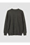 Ozmarka New Season Anthracite Crew Neck Men's Knitwear Sweater - 6