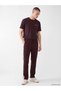 Özmarka New Season Burgundy Regular Fit Men's Sweatpants with Side Stripes - 2