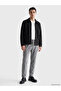 Black Polo Neck Men's Zippered Sweatshirt - 3