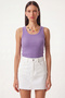 3-Piece Ribbed Thick Strap Knitted Undershirt Lrn0060 Dark Green Lila Pink - 4