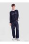 Peak New Season Navy Blue Crew Neck Printed Men's Sweatshirt - 2