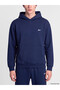 Xside Navy Blue Kangaroo Pocket Embroidered Men's Thick Hoodie - 3