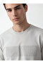 Vizyon New Season Gray Crew Neck Embossed Printed Men's T-Shirt - 3