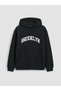 Vizyon New Season Black Brooklyn Printed Men's Hoodie - 5
