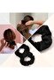 Elastic Silk Scrunchie for Women Black - 3