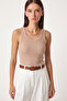 3-Piece Ribbed Thick Strap Knitted Undershirt Lrn0060 Dark Blue Brown Cream - 4