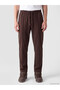 Özmarka New Season Brown Relax Fit Men's Trousers with Front Stitching Detail - 2