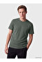 Vizyon New Season Khaki Crew Neck Printed Men's T-Shirt - 2