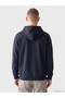 Ozmarka New Season Navy Blue Regular Fit Hooded Men's Zippered Sweatshirt - 4