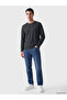 Lcwaikiki Classic Anthracite Crew Neck Long Sleeve Combed Cotton Men's T-Shirt - 2