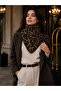 Women's Brown Leopard Patterned Knitwear Neck Collar Byn16 - 3