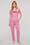 Women's Short Sleeve Combed Cotton Pajama Set - Salmon - 4
