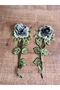 30X14 cm 2 Pieces Embroidery Flower Applique
