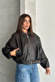 Women's Lined Oversize Leather Jacket Coat Oversize Relax Fit, Zippered Belt Detailed Casual Women's Jacket - 5