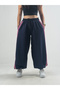 Adjustable Leg Pink Striped Navy Blue Women's Baggy Trousers Coc3323 - 3