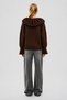 Women's Baby Ruffle Collar Long Sleeve Knit Sweater - 4