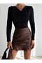 Women's Black Degaje Collar Side Ruched Sandy Blazer - 3