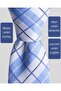 Blue White Plaid Patterned Men's Tie - 7.5 cm Wide - 2