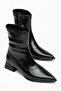 Women's Short Thick Heeled Pointed Toe Zippered Casual Boots - 4