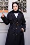 Classic Collar Long Trench Coat Black 2029 - 2