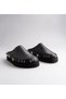 Guvulo Women's Genuine Leather Laceless Black Sabo Slippers - 3