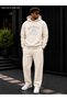 Men's New York City Nyc League Printed Tracksuit Set / Hooded Kangaroo Pocket Sweatshirt and Straight Leg Bottom