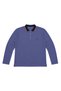 Men's Large Size Indigo Fs 100% Cotton Polo Collar Long Sleeve T-Shirt 3Xl-4Xl-5Xl-6Xl - 4